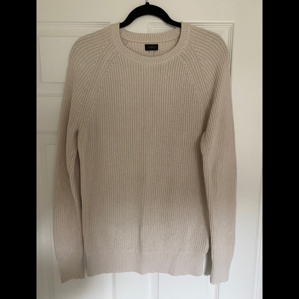 Men’s J Crew Ivory Cable Knit Crewcut Sweater